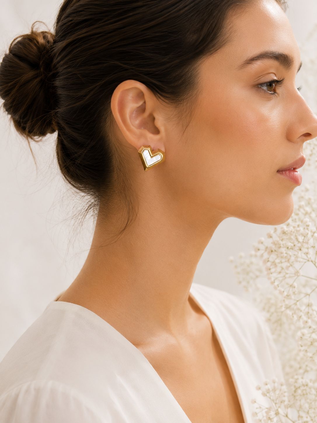 Aretes Nacar - Acero Inoxidable