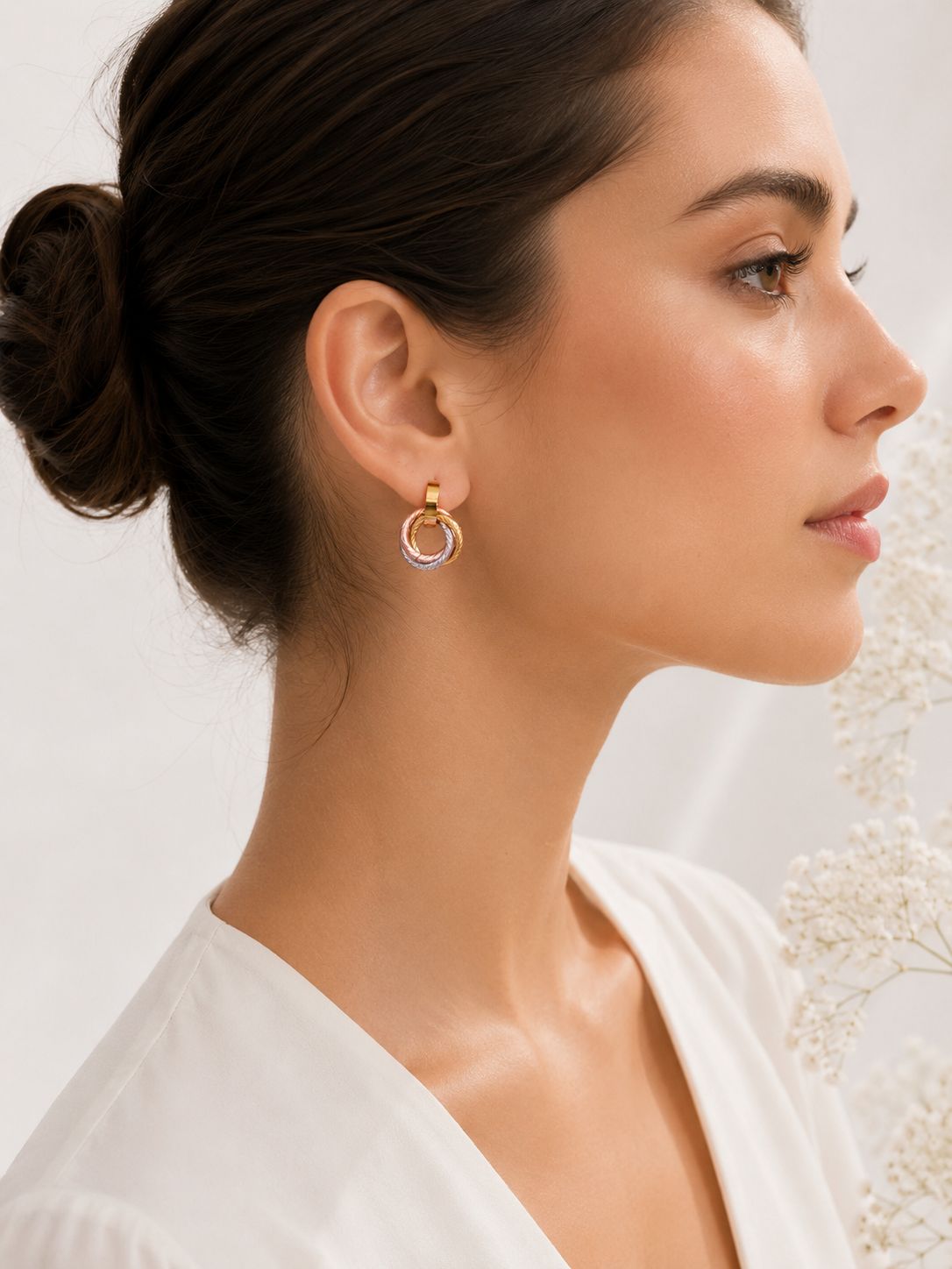 Aretes Tricolor Eclat - Acero Inoxidable