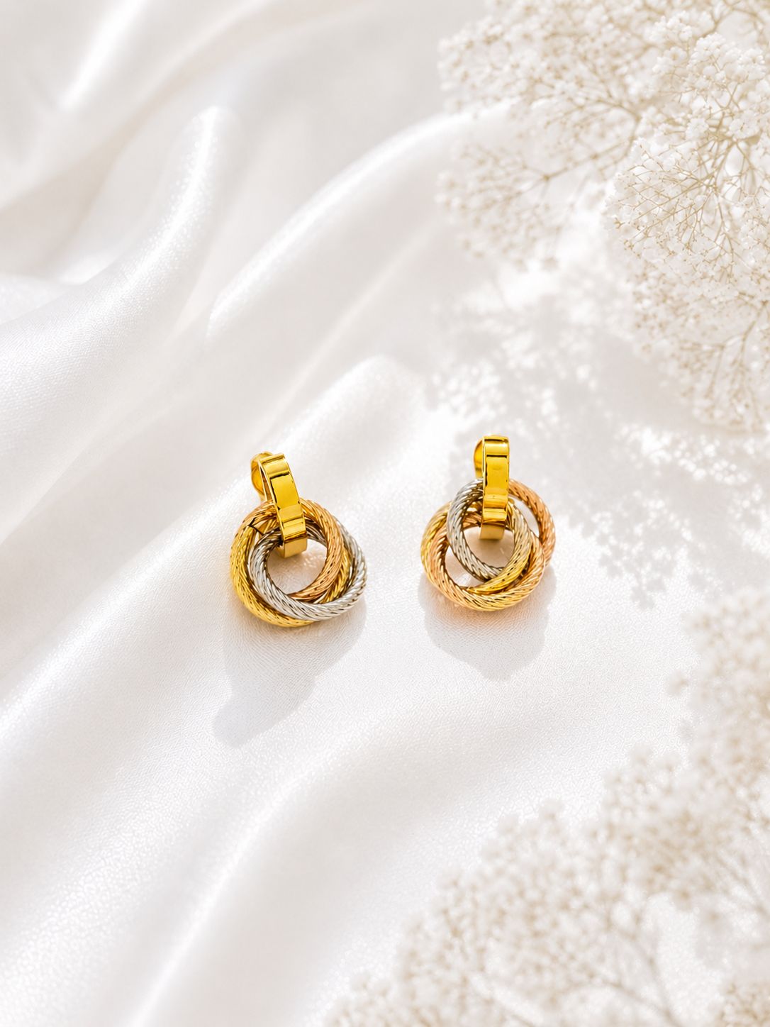 Aretes Tricolor Eclat - Acero Inoxidable