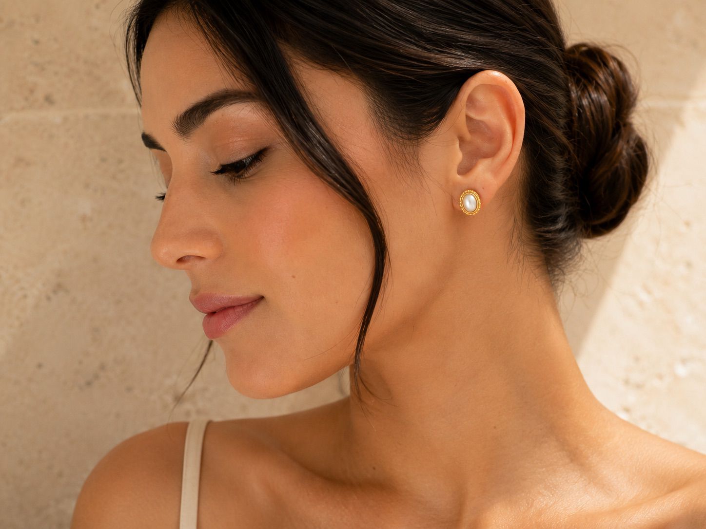 Aretes Perla - Acero Inoxidable