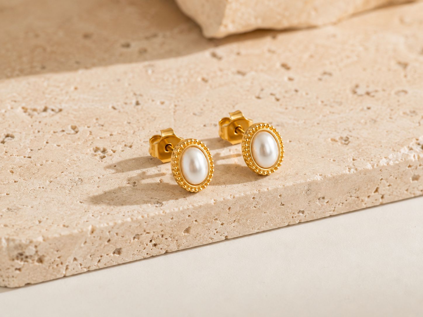 Aretes Perla - Acero Inoxidable