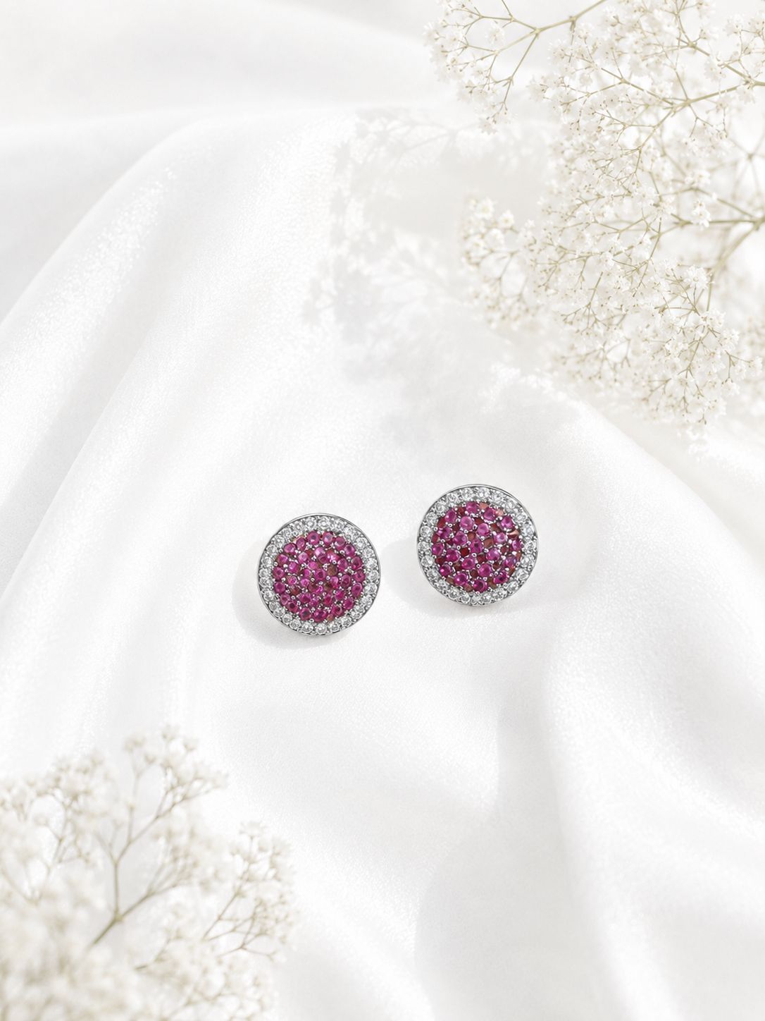 Aretes Rubi Rosa - Gold Filled