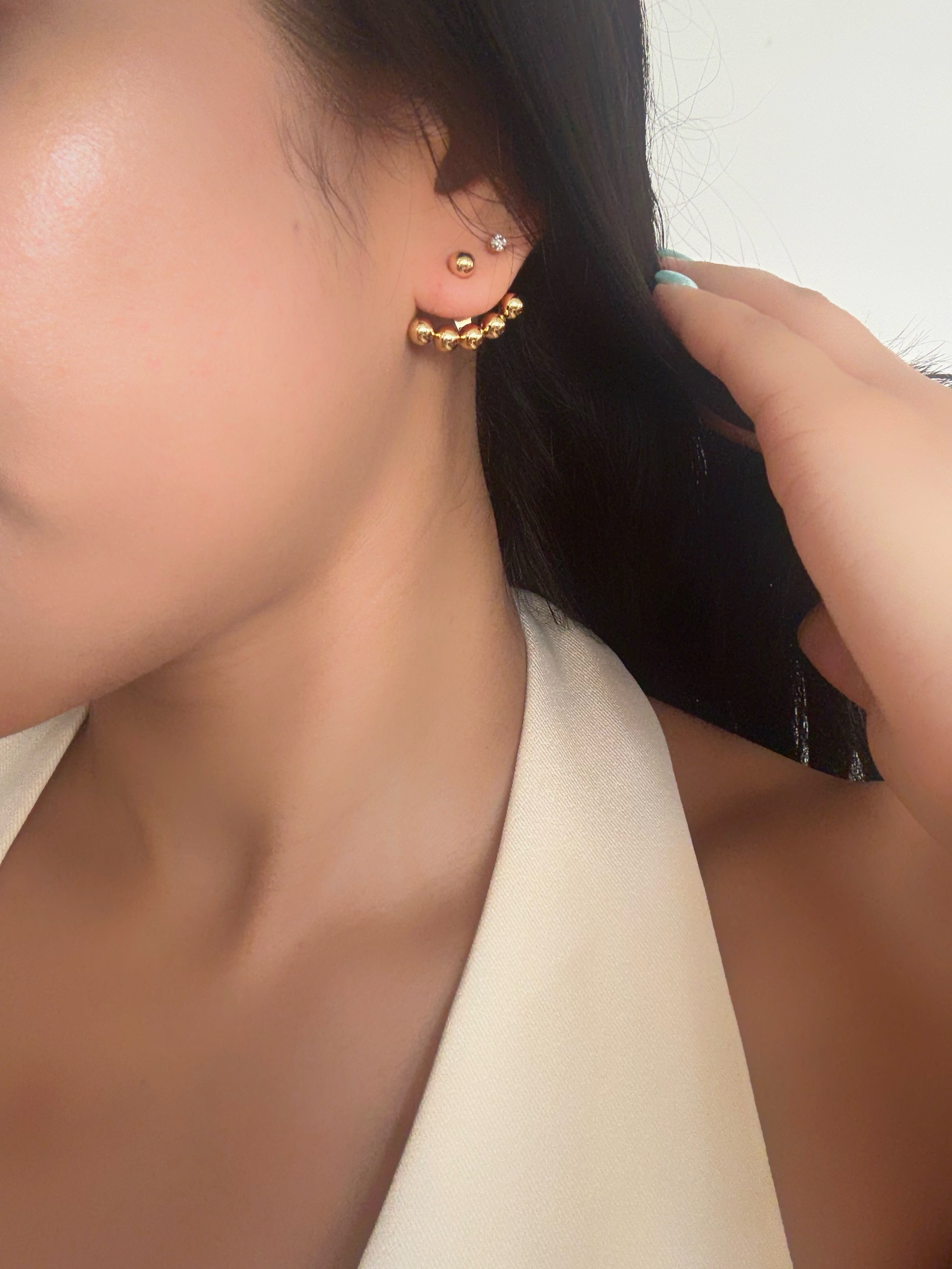 Aretes de Bolitas - Acero Inoxidable