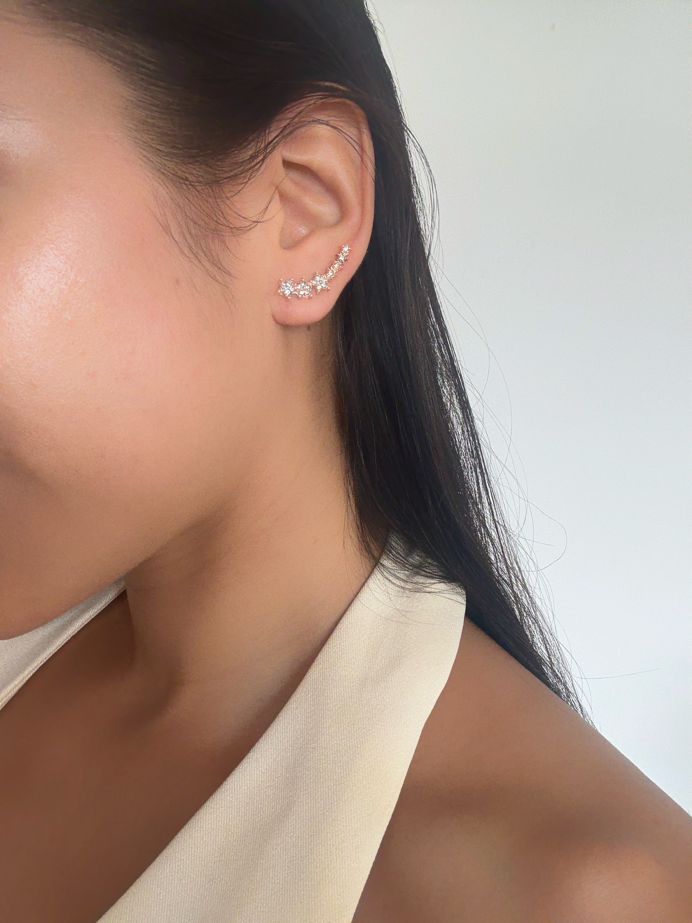 Arete Estrella Brillante - Acero Inoxidable