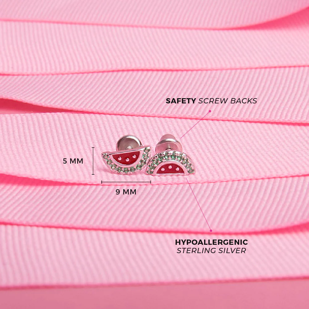 Aretes Sandía – Plata 925