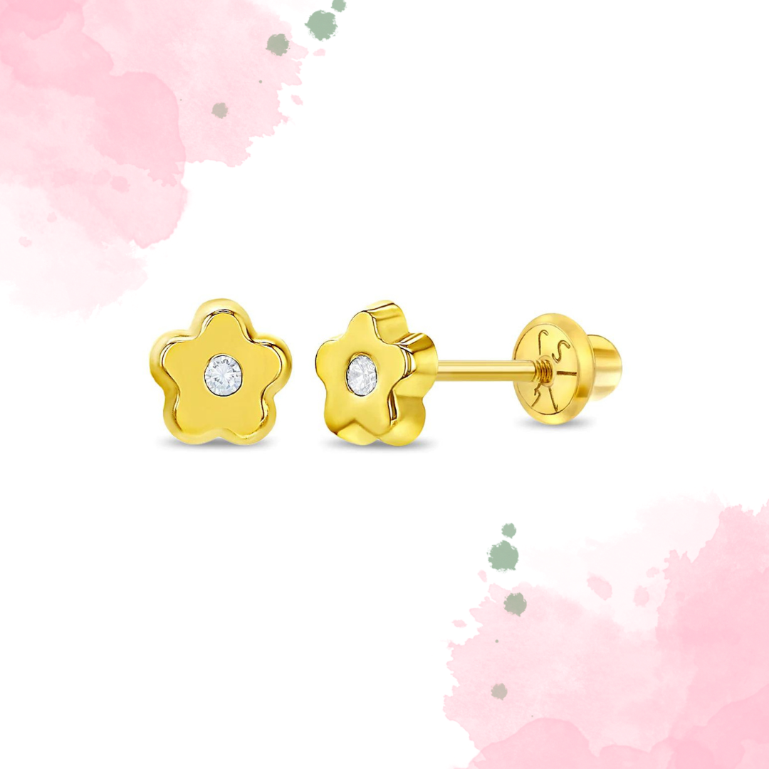 Aretes de Flor  - Oro 14K