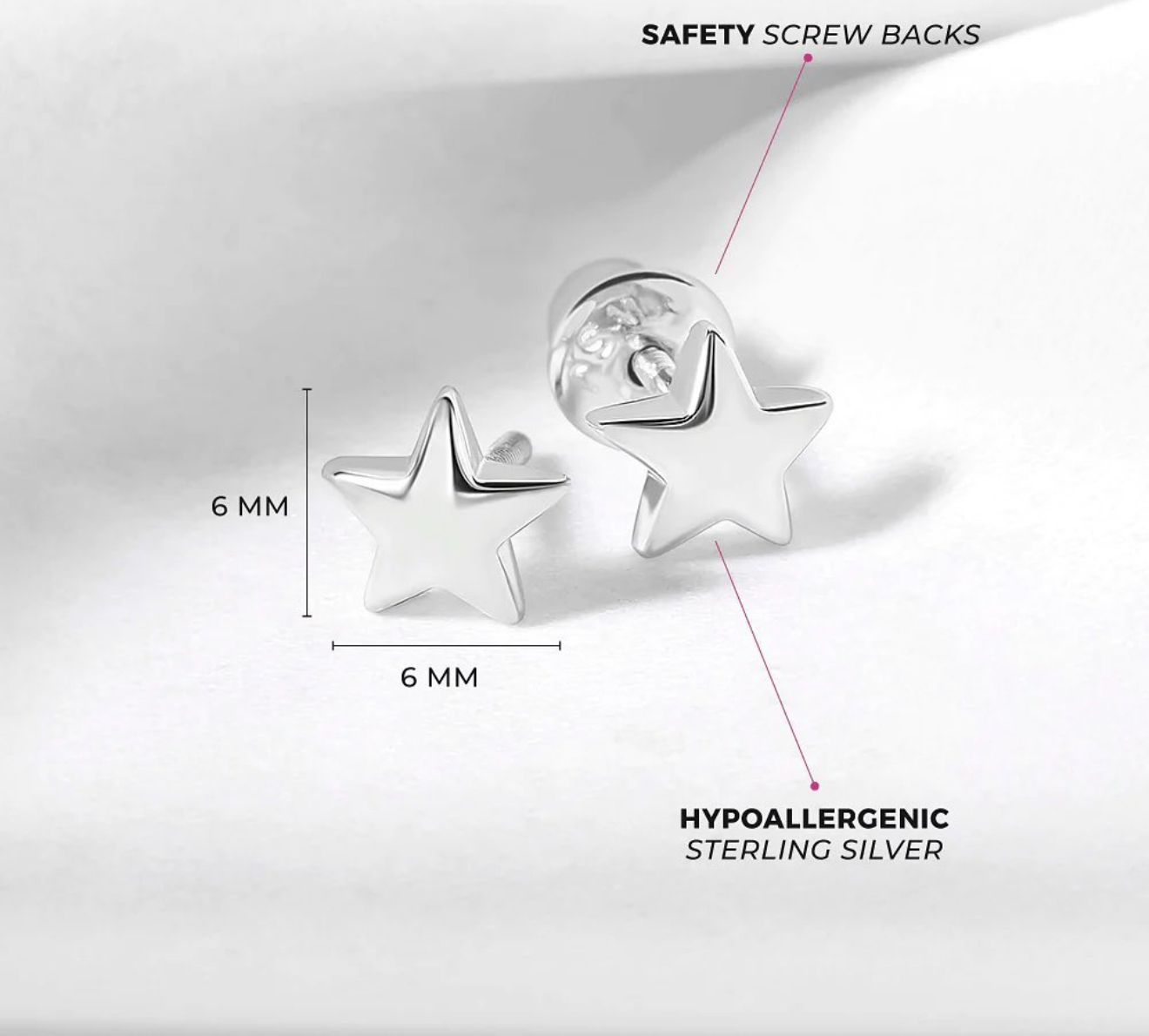 Arete de estrella - Plata 925
