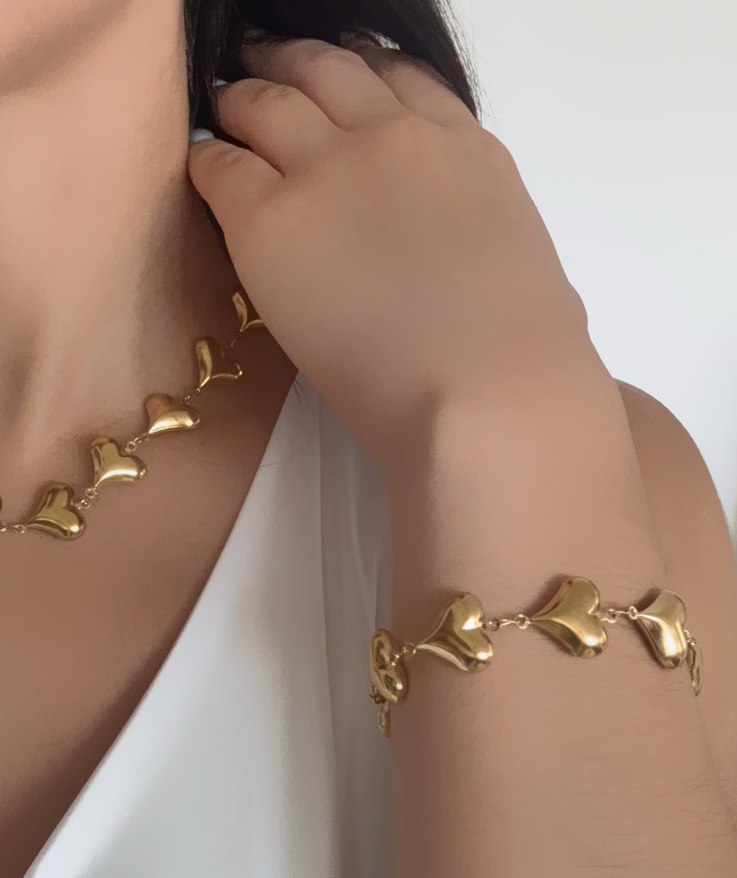 Dúo Corazón Dorado - Acero Inoxidable