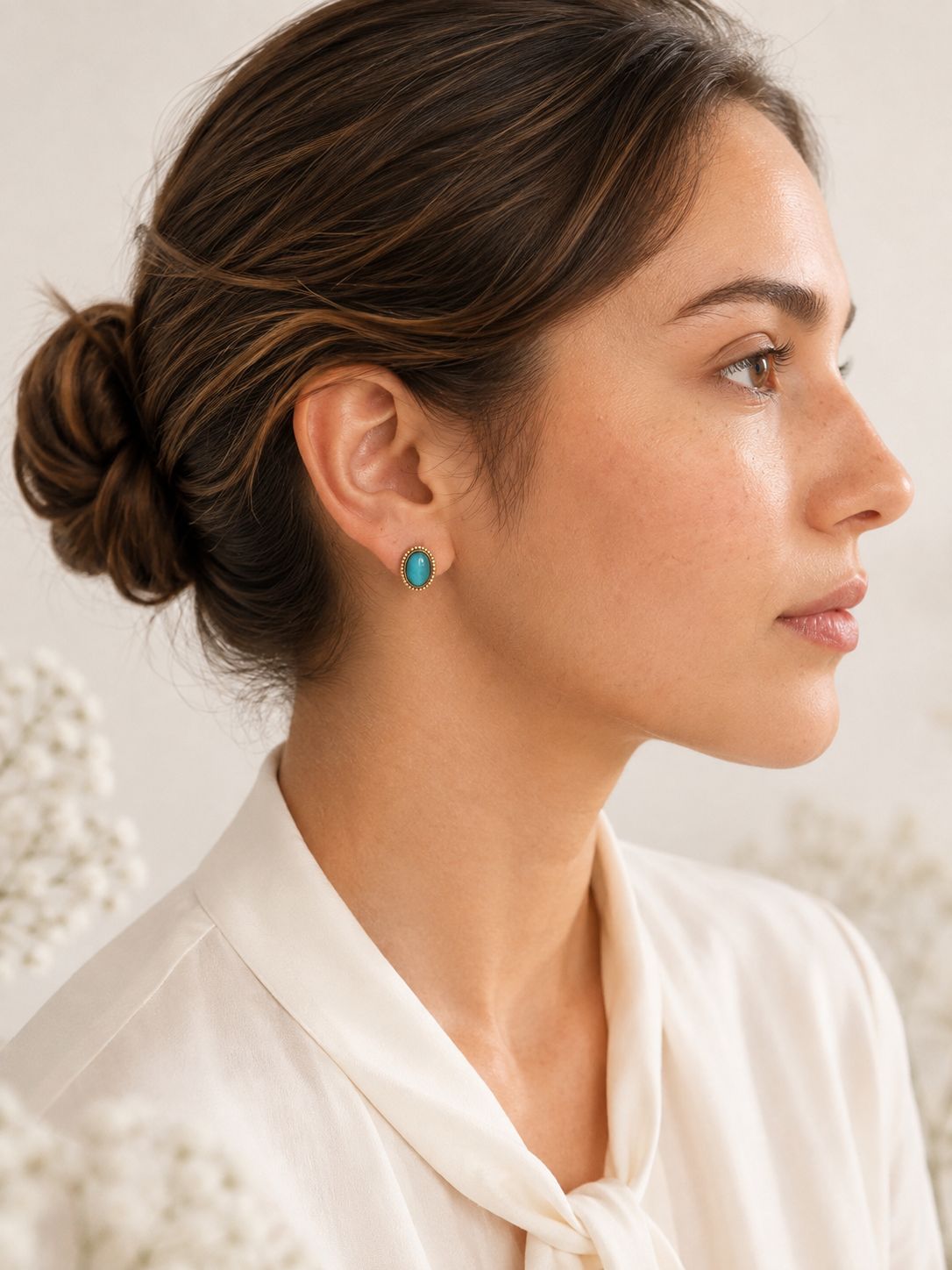 Aretes Turquesa Aura - Acero Inoxidable
